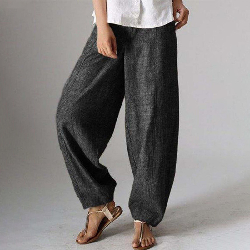 Casual Loose Cotton Line Comfy Pants-coollova:luchamp