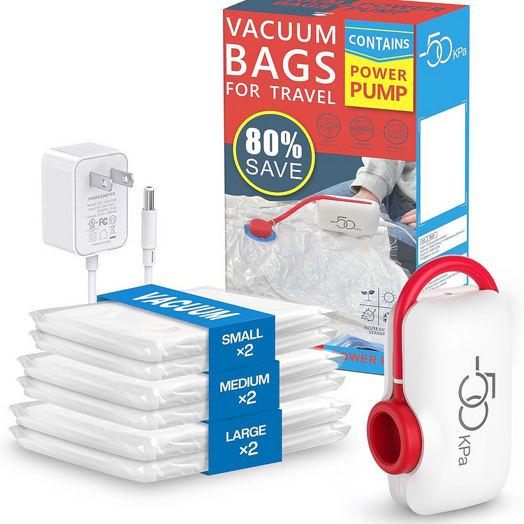 🎁 Hot Sale 50% OFF 🔥6-Pack USB Electric Vacuum Compression Bags – Save Space, Travel Light!