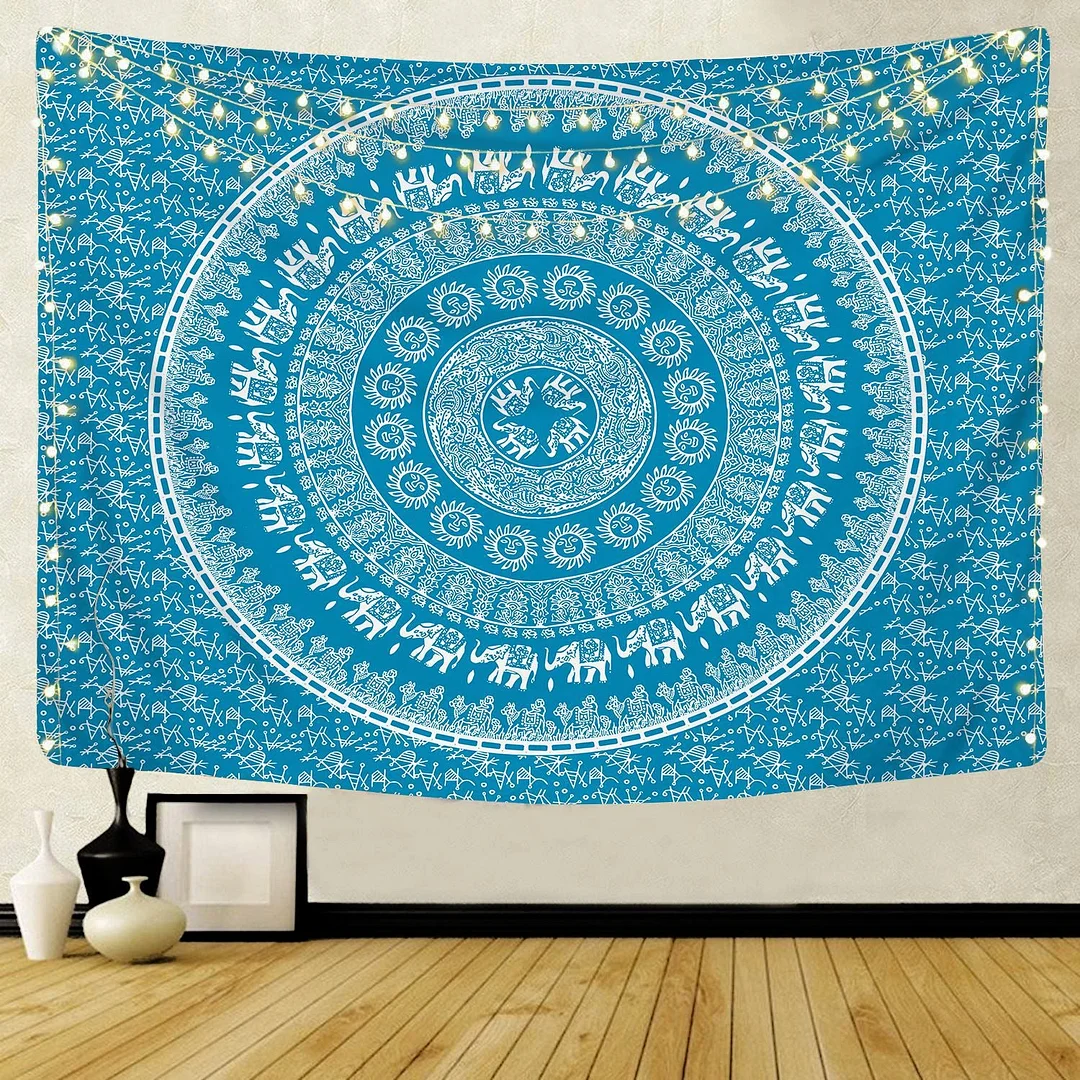 Large Mandala Pattern Indian Tapestry Wall Hanging Decoration Bohemian Beach Towel Polyester Thin Blanket Yoga Shawl Travel Mat