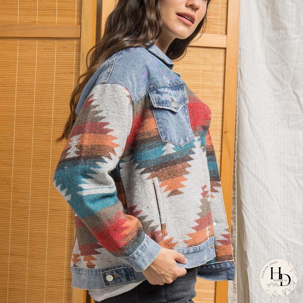 Pattern Joint Denim Jacket