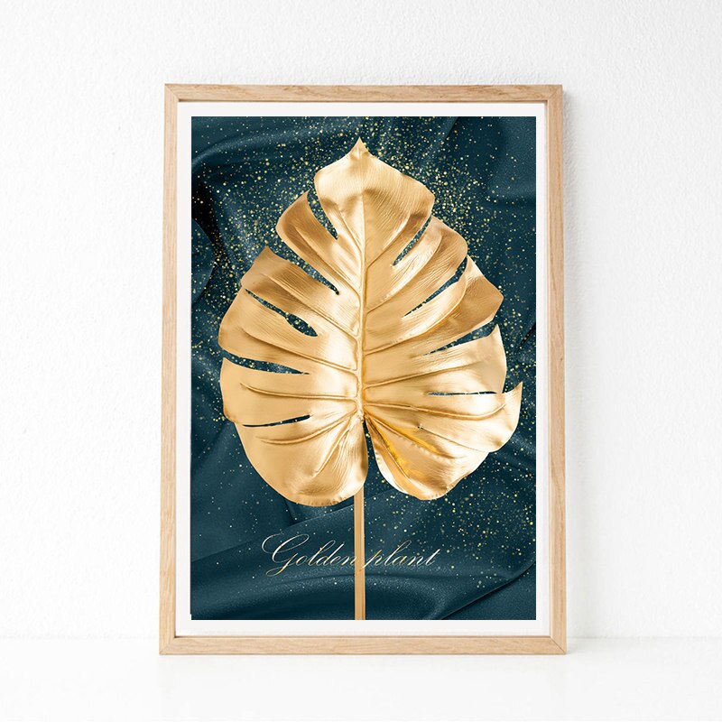 Modern Minimalist Dropshipping Canvas Print Painting Poster,Frameless Gold Leaf Nordic Wall Art Picture For Home Decoration