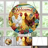 Diamond Painting Double-Sided Farm Chicken Diamond Art Pendant