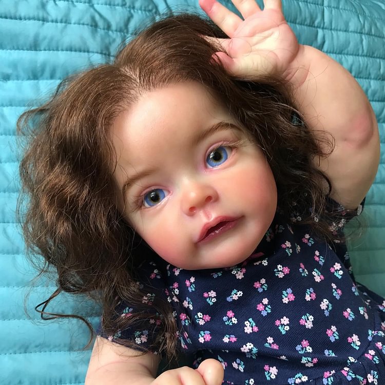 [New Series!]17'' & 22'' Real Soft Lifelike Realistic Newborn Reborn Doll Girl Brown Hair Named Gwen With Pacifier And Bottle Rebornartdoll® Rebornartdoll®