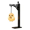 Glowing Owl Metal Bookend Lamp Iron Shelf Organizer Vintage Style