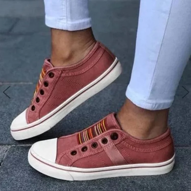 Women's Lace-up Flat Heel Sneakers