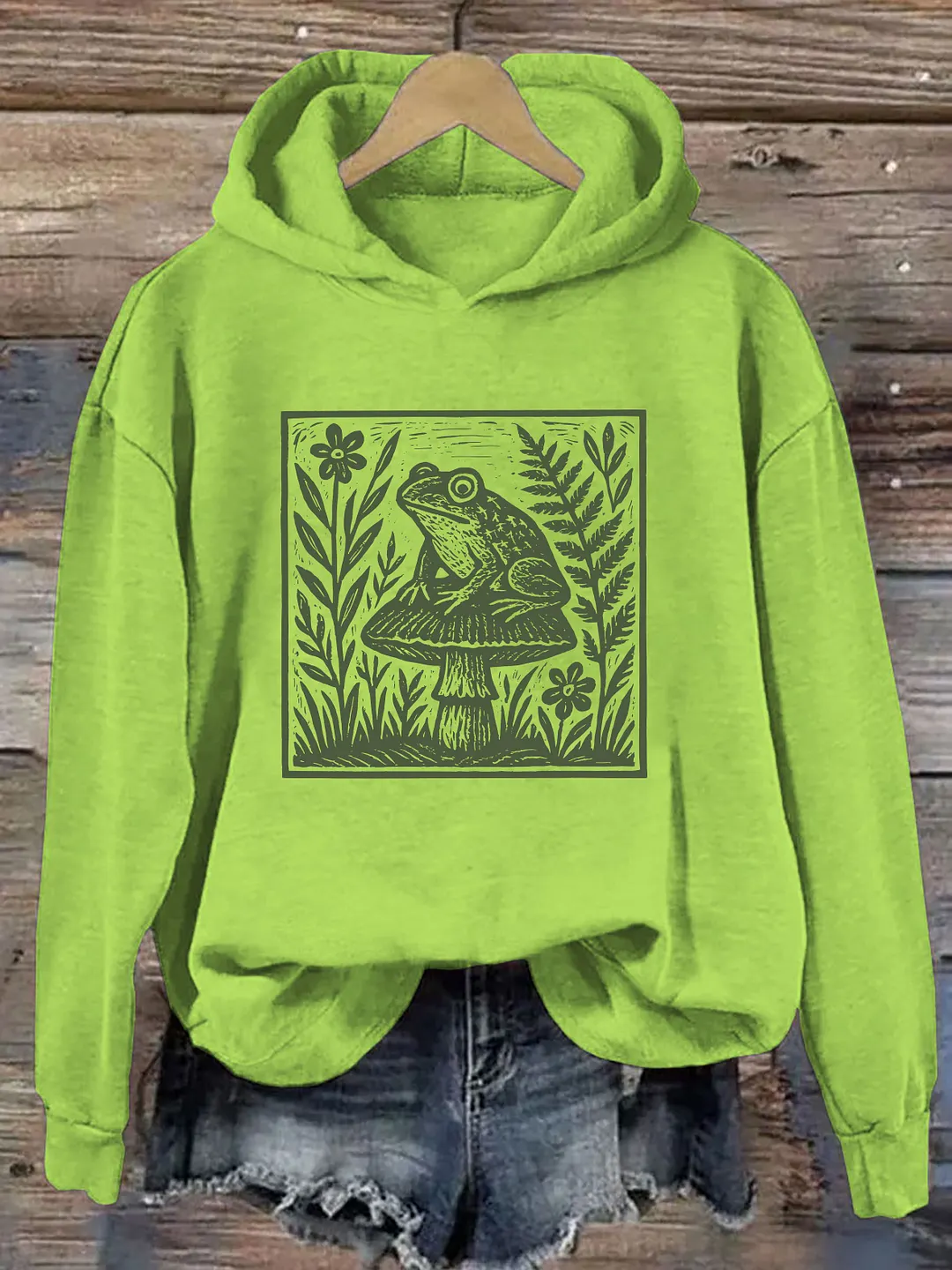 Frog Mushroom Woodland Nature Hoodie