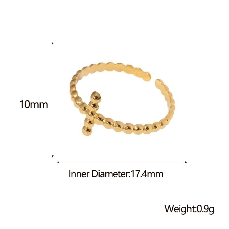 Retro Cross Solid Color Stainless Steel Open Ring 1 Piece