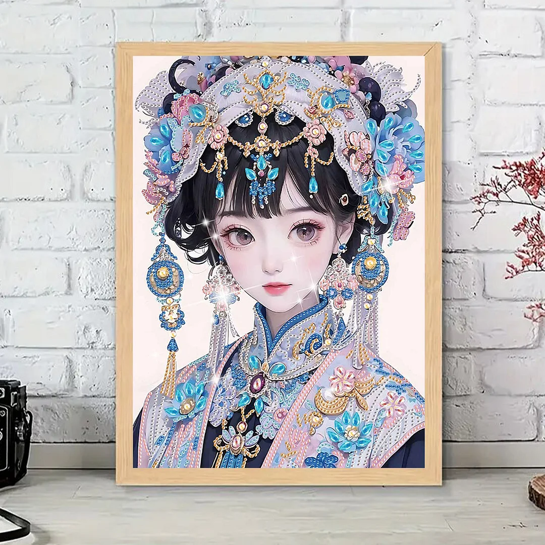 Diamond Painting - Partial Special Shaped Drill - Ornate Cute Girl(Canvas|30x40cm)
