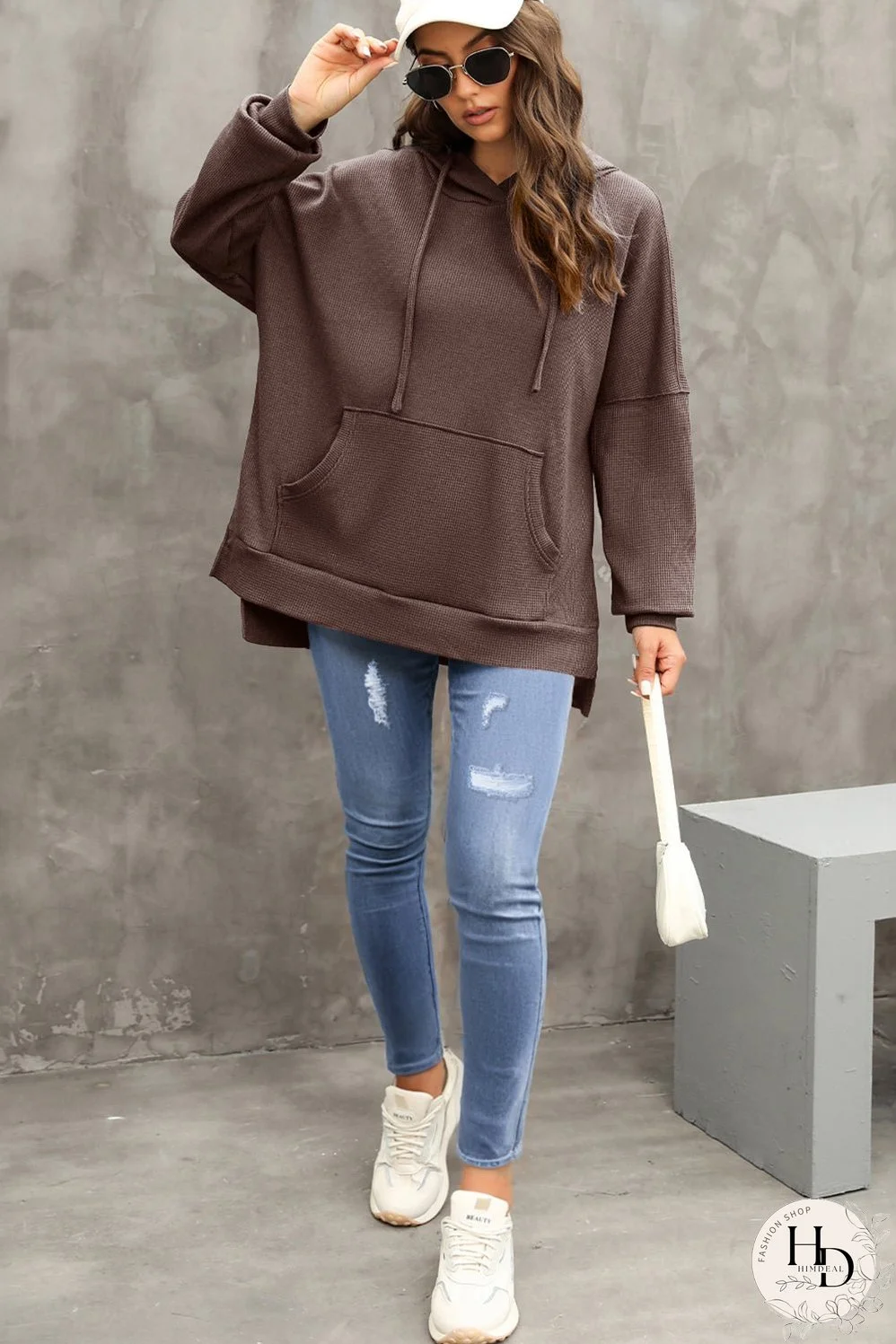 Warm Waffle Knit Hoodie