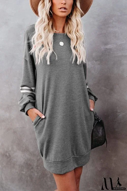 MidiSono - Stripe Comfy Casual Mini Shift Dress