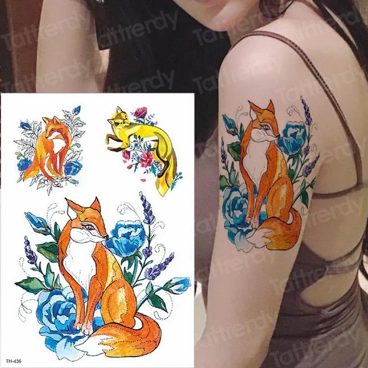 Watercolor Hummingbird Temporary Fake Tattoo Body Art Sticker Waterproof Hand Bird Tattoo for Women Arm Men Tattoos Water Color