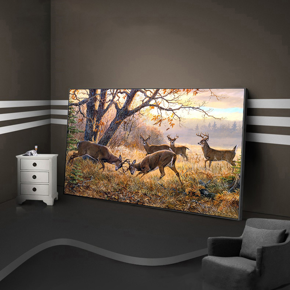 Diamond Painting-5D Full Round Drill Deer(80*40 CM)