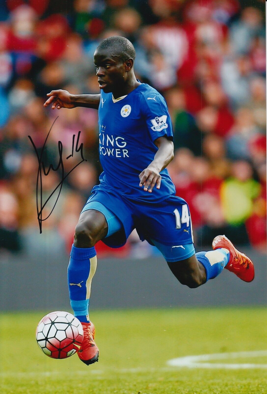 LEICESTER CITY HAND SIGNED N'GOLO KANTE 12X8 Photo Poster painting 4.