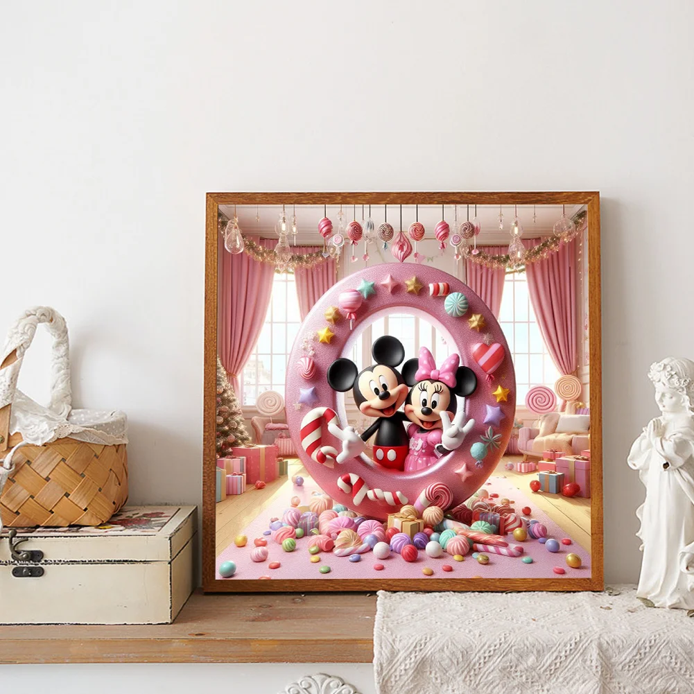 Full Round Diamond Painting 40*40cm - Mickey Minnie Alphabet