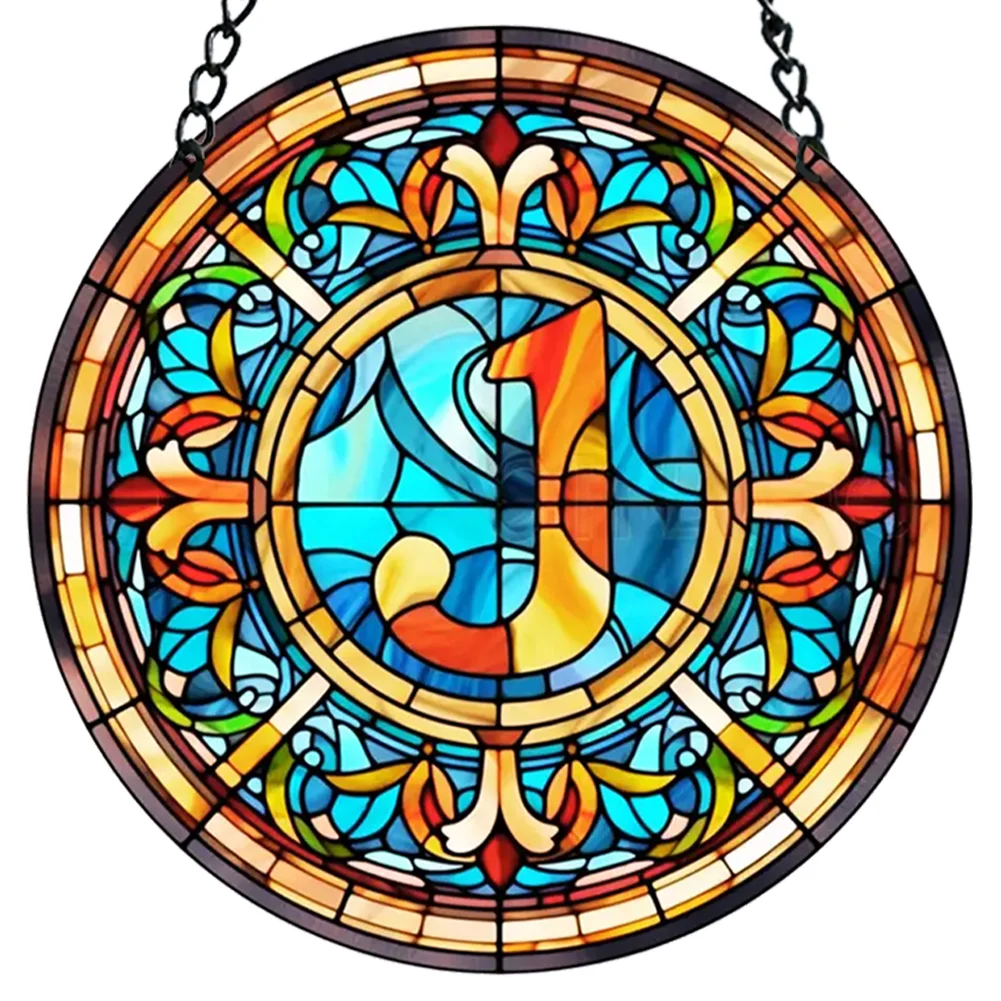 Acrylic Suncatcher Home Decoration Panel A-Z Letter Door Sign Hanging Decoration