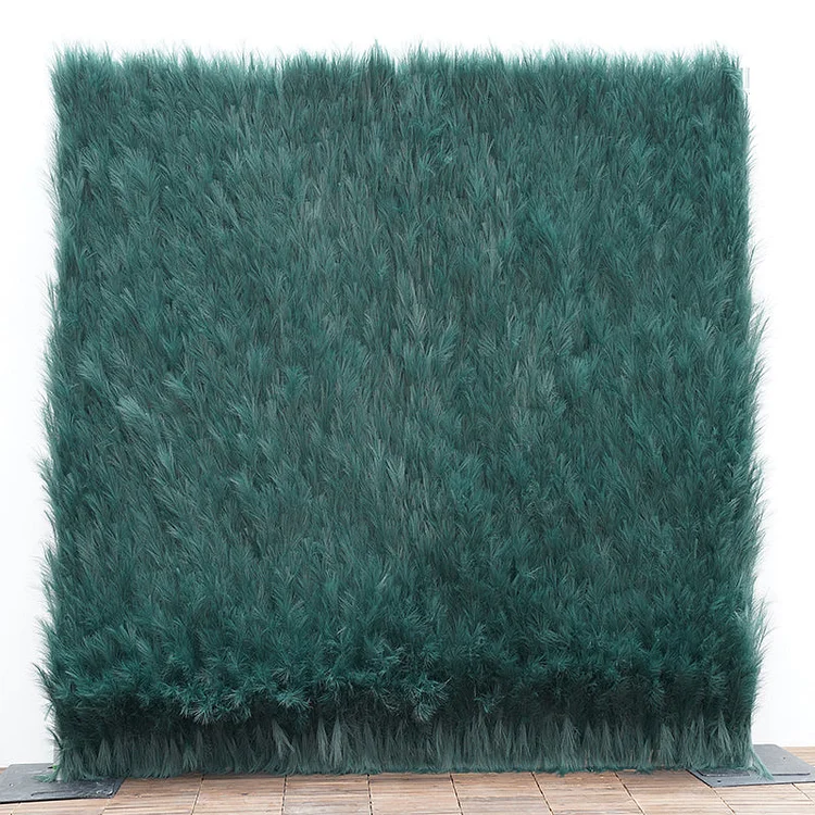 A7865 Royal Green Feather 5D Rolling Up Fabric Curtain Flower Wall