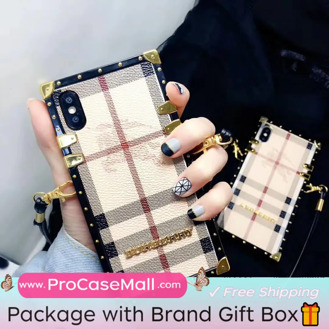 Classic Burberry Signature Canvas Leather Apple iPhone Case Samsung Galaxy Crossbody