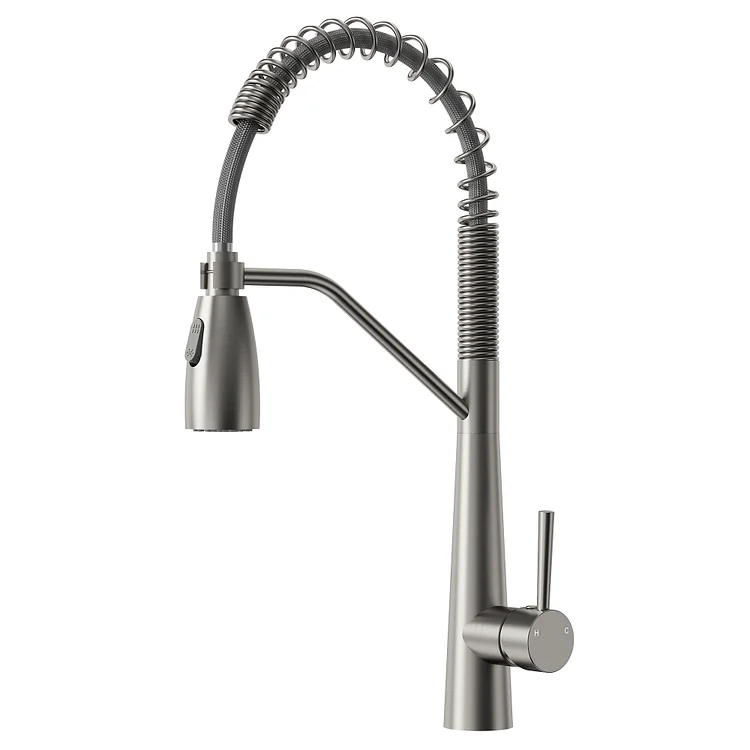 EVERSTEIN Dual Spray Pull Down Kitchen Faucet Brushed Nickel 