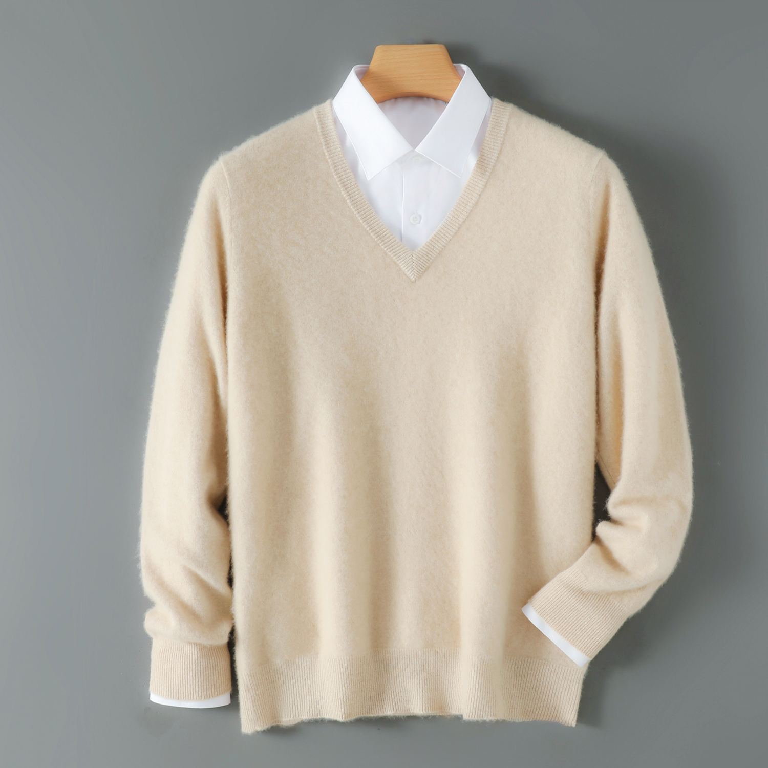 Men's Wool Crewneck Sweater | Essential Pullover for Layering REAL SILK LIFE