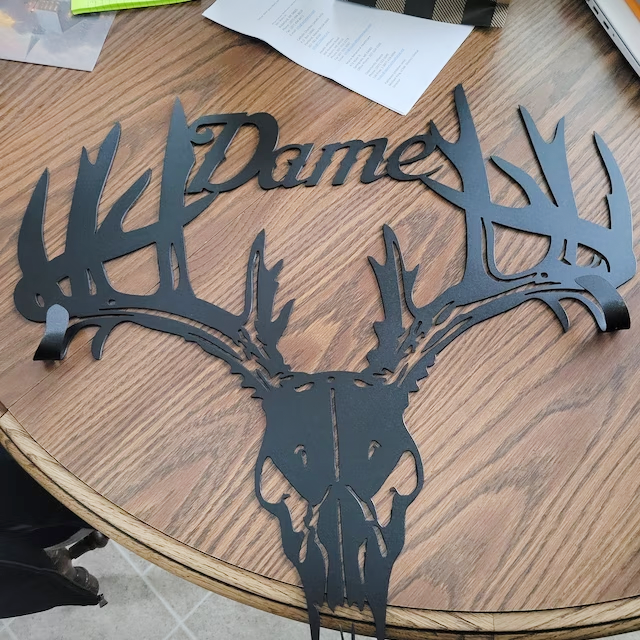Personalized Metal Deer Skull Rack-The best gift for the hunting hobby!