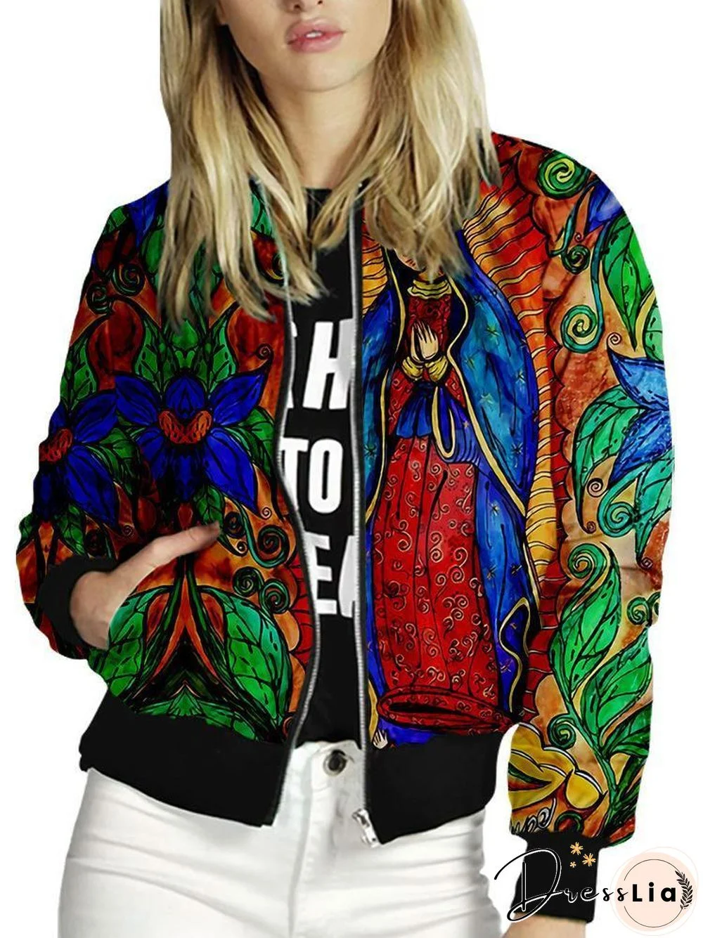 Long Sleeve The Madonna Printed Women Jacket