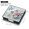 PU Flower Diamond Painting Notecard Box with 160 Sheets of Paper for Adults