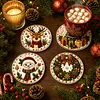 [Upgrade]4Pcs Acrylic Special Shape Xmas DIY Waterproof Diamond Painting Coaster Kit