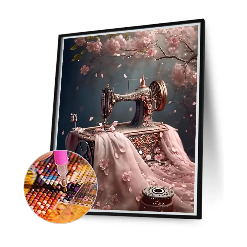 Diamond Painting - Full Round Drill - Cherry Blossom Sewing(Canvas|30*35cm)