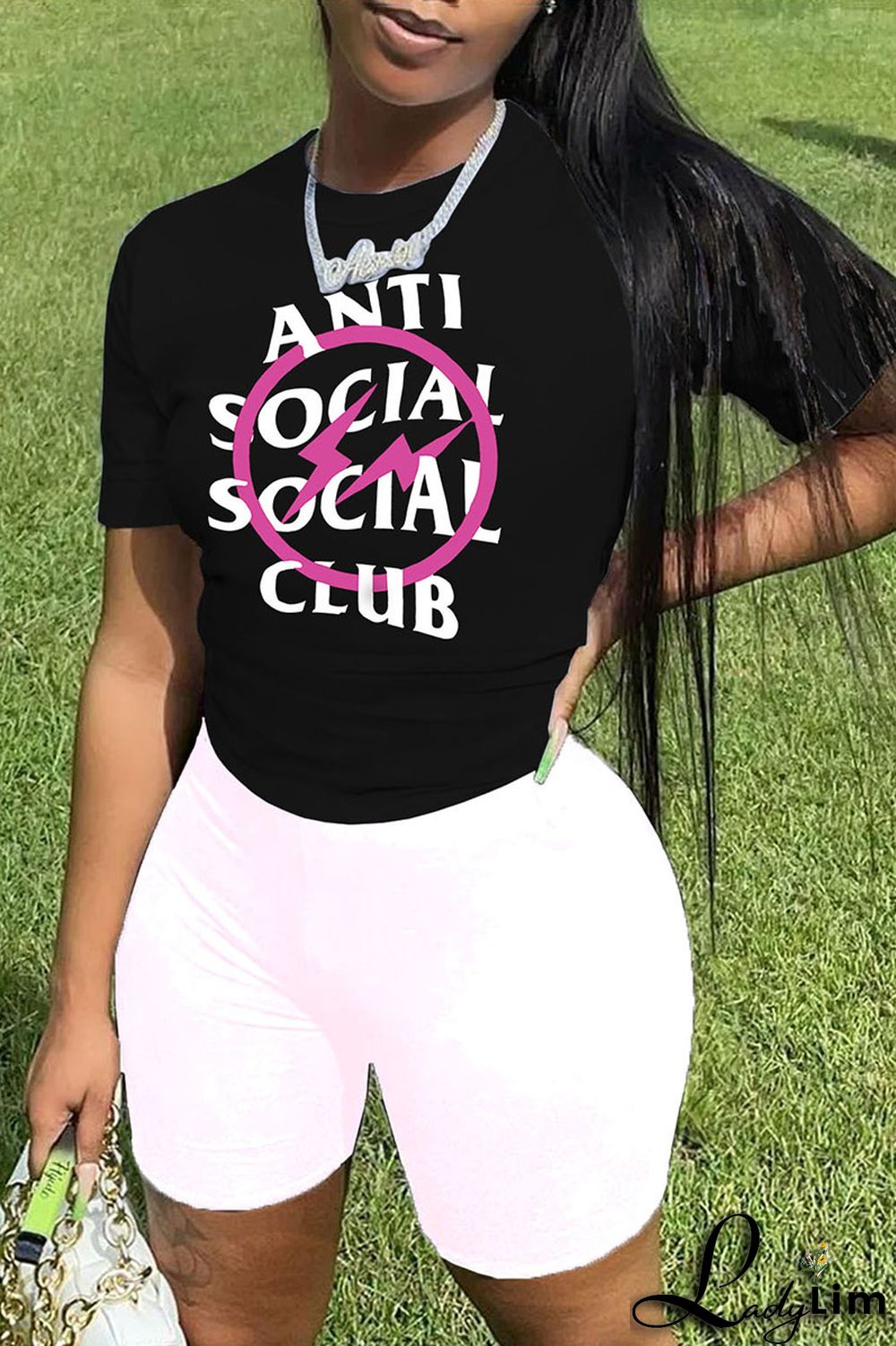 Pink Casual Print Patchwork O Neck Short Sleeve Two Pieces