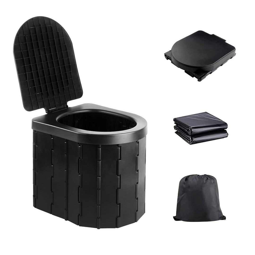 Portable Folding Toilet With Lid Waterproof Travel Commode Car Pot Vehicles