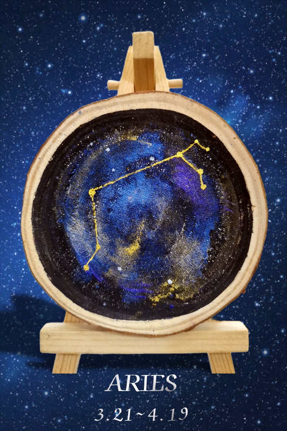Unique Starry Night Wood Slice Art - Ideal Gift and Keepsake, Premium Home Decor