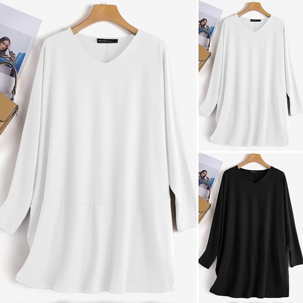 ZANZEA Women Autumn Spring Blouse V Neck Long Sleeve Solid Daily Holiday Casual Loose Tops Shirt - Shop Trendy Women's Clothing | LoverChic