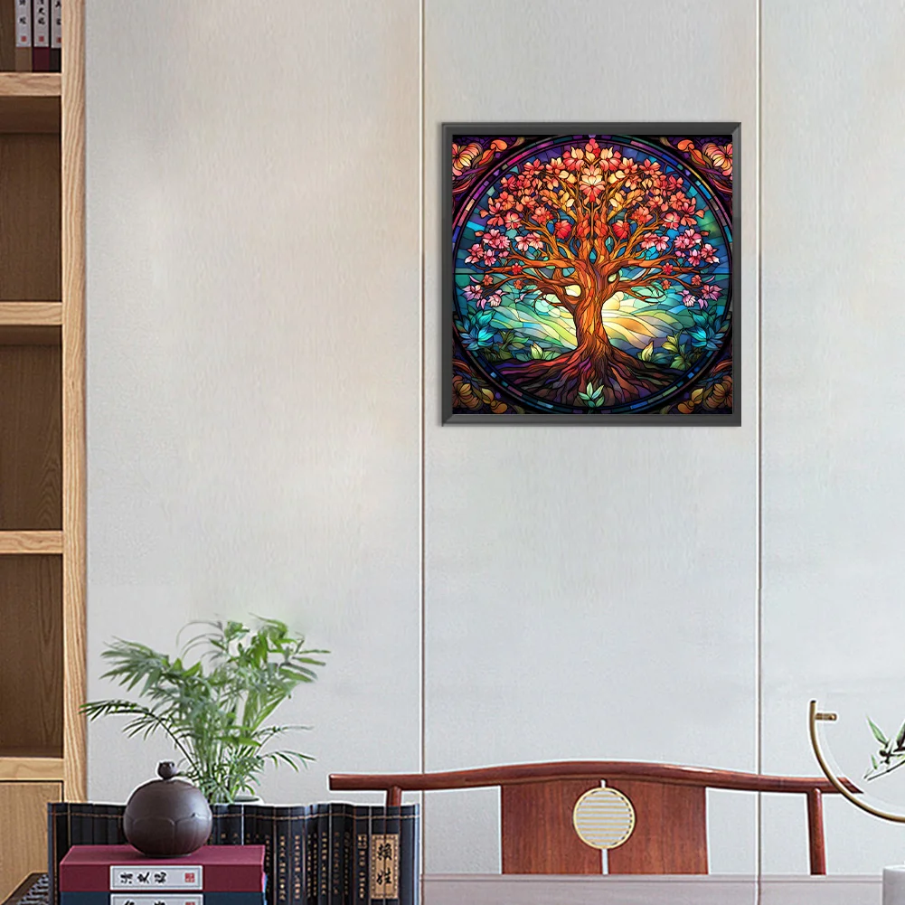 Colorful Tree Of Life Stained Glass Diamond Painting Kit Paint With