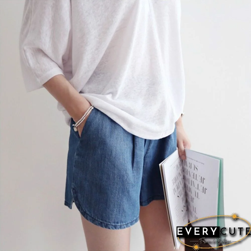 Maternity Pregnancy Women Pregnant Summer Denim Shorts Over Bump Pants Casual