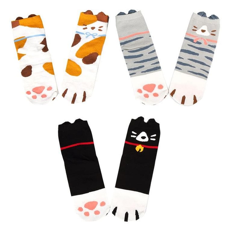 Cute Kitty Three-Piece Set Socks SP1711065