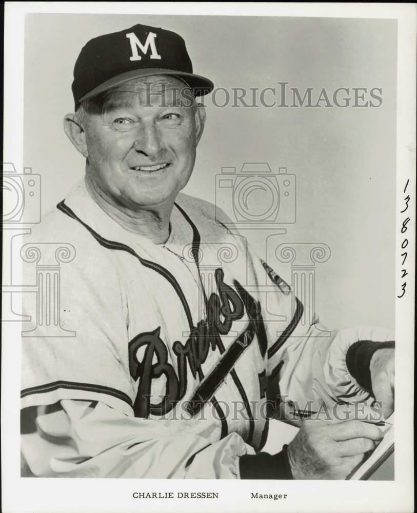 Press Photo Poster painting Milwaukee Braves baseball manager Charlie Dressen - kfx03814