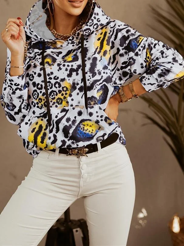 Women Long Sleeve V-neck Graphic Floral Printed Top