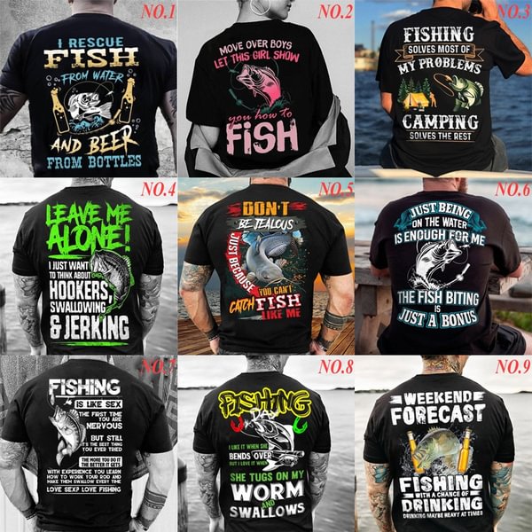 Men/Ladies Fishing T-shirt Fashion T-shirt Print Short Sleeve Shirt Fishing Lovers Fisherman T-shirt XS-5XL - Shop Trendy Women's Clothing | LoverChic