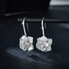 Camellia Flower Full Diamond Drop Earrings Dangling Earrings S925 Silver with Full Moissanite Ladies' Jewelry Women's Jewellery