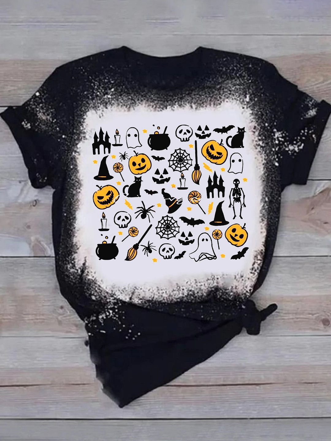 Casual Halloween Tie Dye T-Shirt