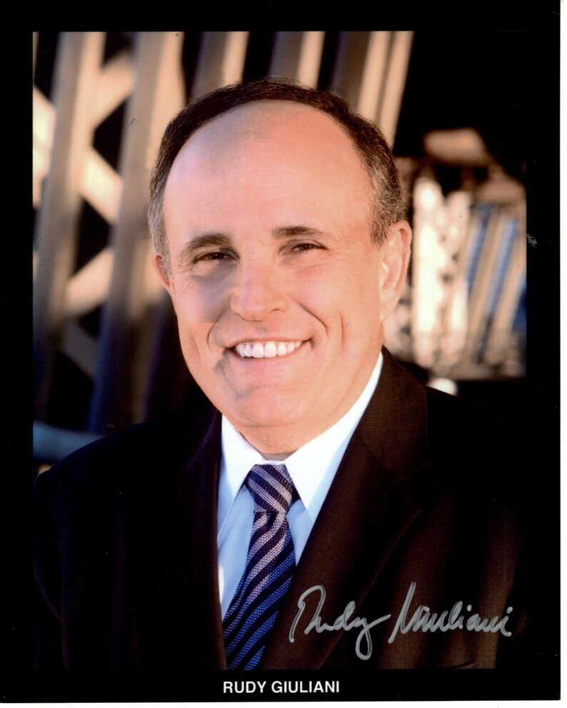 Rudy giuliani signed autographed nyc mayor Photo Poster painting