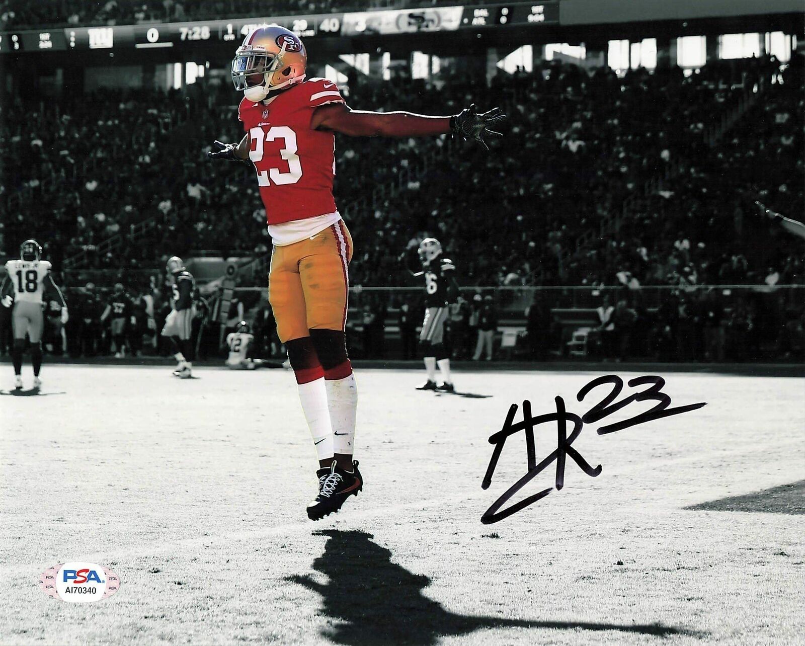 AHKELLO WITHERSPOON signed 8x10 Photo Poster painting PSA/DNA San Francisco 49ers Autographed