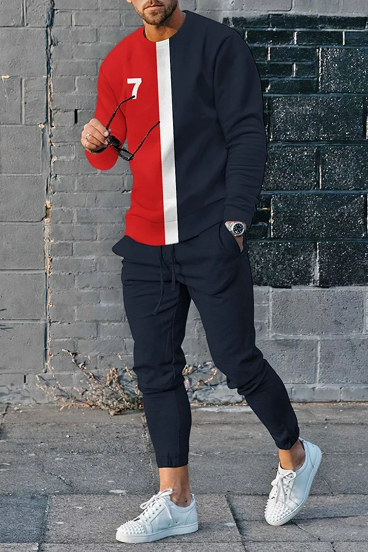 Men's Personalized Top And Pants Two Piece Set