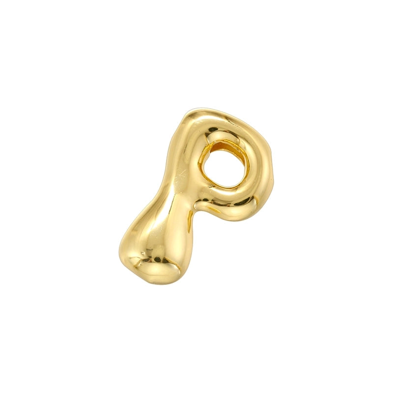 1 Piece 21mm Copper 18K Gold Plated Letter Beads