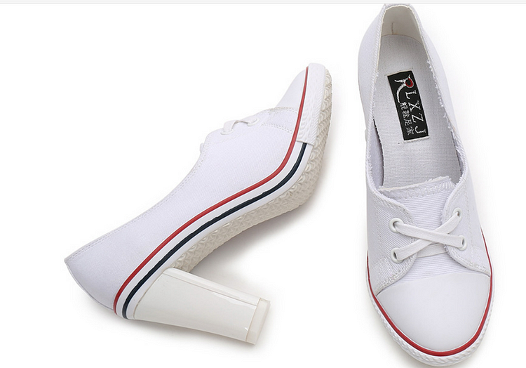 Women's Fashion Casual Canvas Shoes High Heels Breathable Cloth Shoes  Stunahome.com