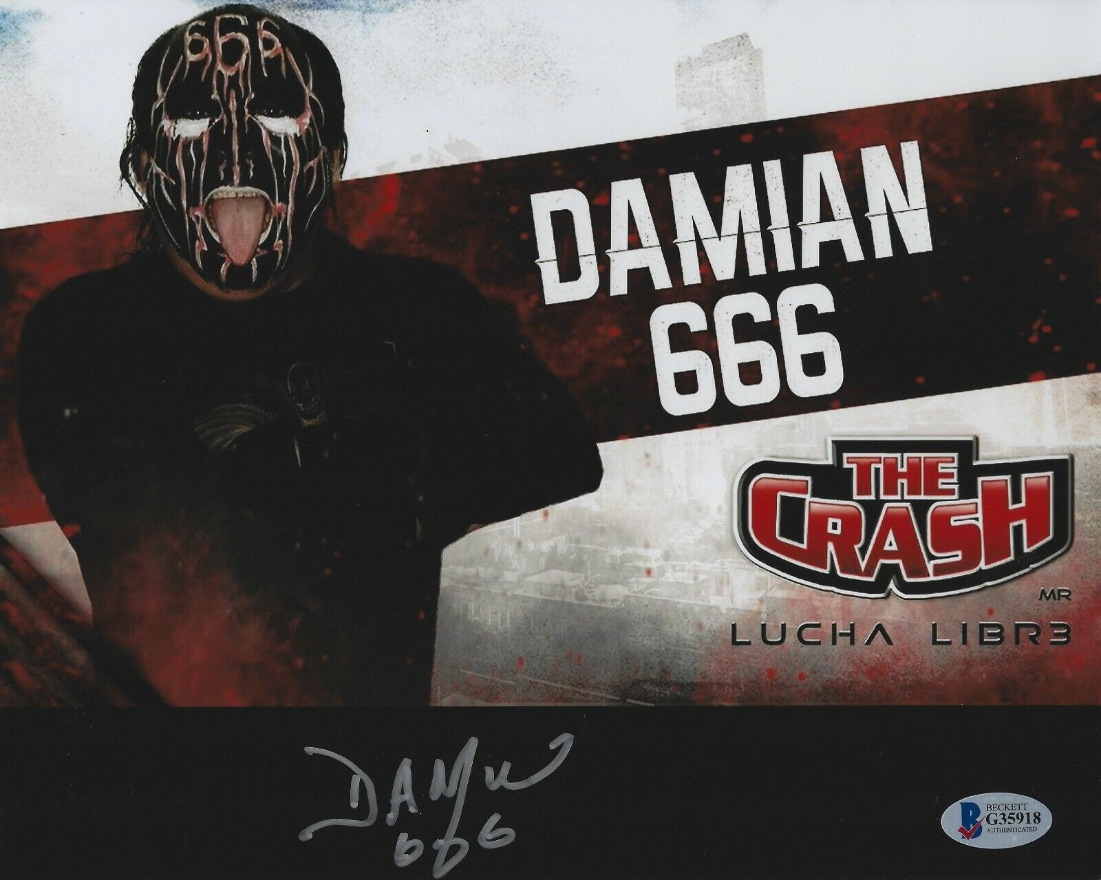 Damian 666 Signed 8x10 Photo Poster painting BAS Beckett COA Picture Autograph WWE WCW FMW AAA 1