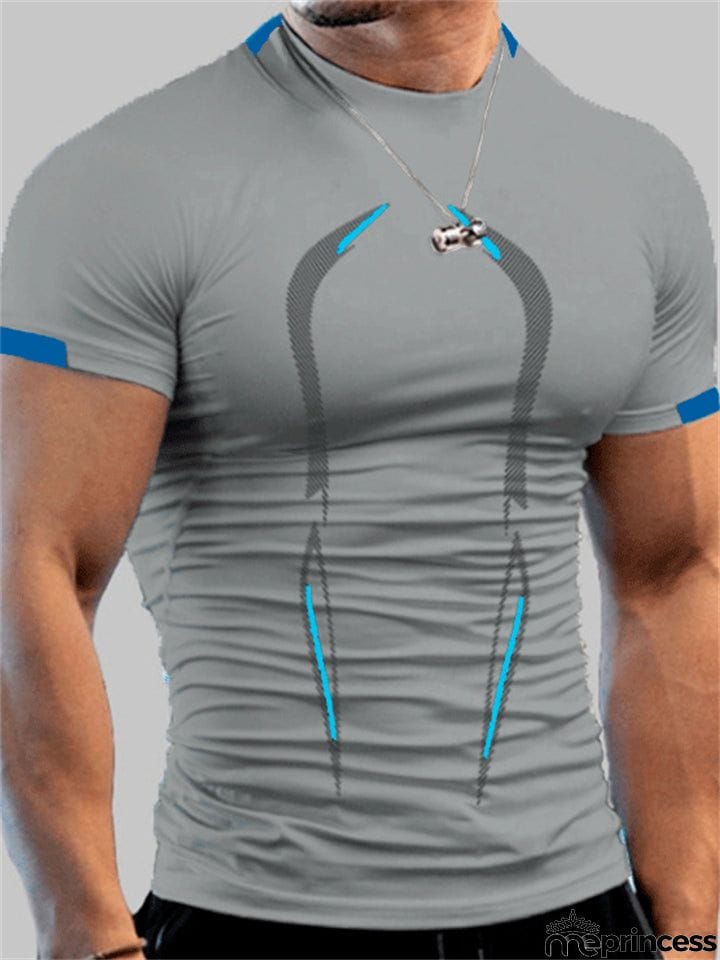 Men's Fit Exercise Training Breathable Summer Short Sleeve T-shirts