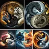 [Multi-Style]diagramme yin yang-Peinture Diamant Ronde Compl&egrave;te-30*30CM