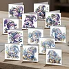 12Pcs Lavender Gnome DIY Diamond Painting Greeting Cards for Adult Holiday Gifts