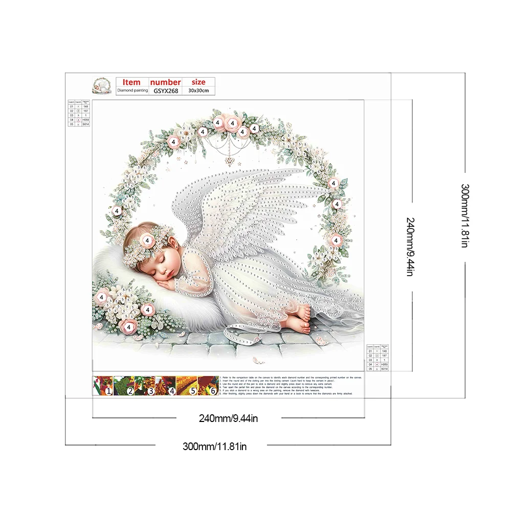 Diamond Painting - Partial Special Shaped Drill - Angel Child(Canvas|30*30cm)